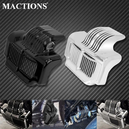 Capa de resfriador de óleo de estoque de ABS para motocicleta preto/cromado para Harley Touring Street Electra Glide Road King FLHX FLTR FLHT 2011-2016