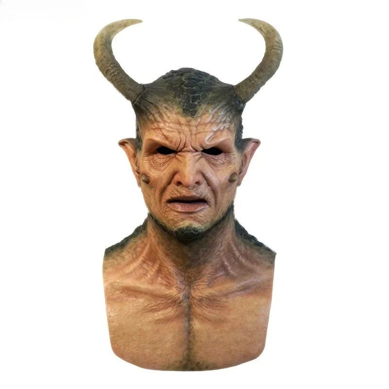 Halloween Devil Masks Horror Cosplay Hellfire Beast Horns Demon Helmet Masquerade Performance Costume Props Scary Horns Masks