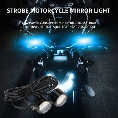 1 Par Moto Flash Estroboscópico Olho de Águia Luz Diurna Moto Lâmpada de Nevoeiro Farol Acessórios para Moto