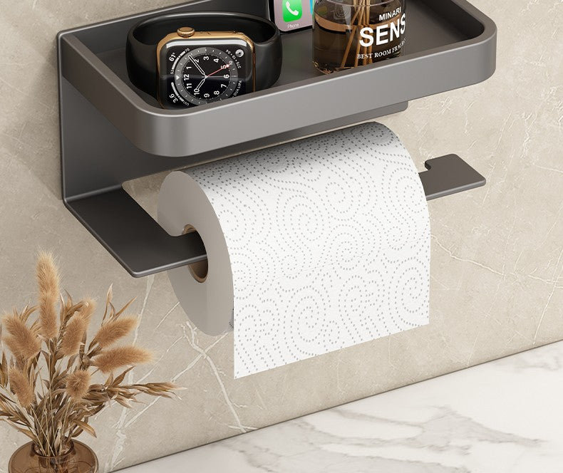 Toilet Paper Holder Aluminium Storage Rack Kitchen Towel Placement Of Seasoning Bottles Bathroom Wall Roll Of Paper Phone Storag
