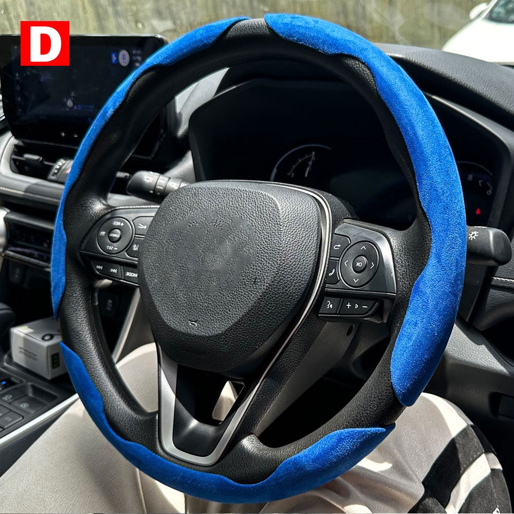 1 par de capas para volante de carro, impulsionador de microfibra, acessórios decorativos internos automotivos, fibra de carbono universal