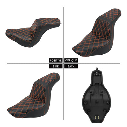 Banco Duplo de Moto para Piloto e Garupa Almofada Dianteira Traseira para Harley Softail Sport Glide FLSB Low Rider FXLR FXLRS 2018 em Diante