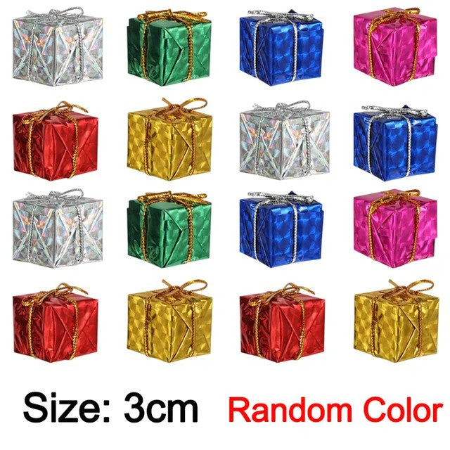 12/240x Christmas Foam Gifts Boxes Xmas Tree Hanging Pendants Colorful Candy Boxes Home Festival Party DIY Decoration Supplies