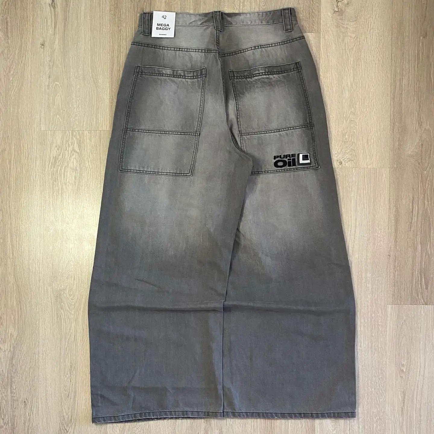 Calça Jeans Larga Y2K Masculina Americana com Bordado e Novo Padrão, Estilo High Street Vintage Hip Hop Moda Casual Joker para Casais