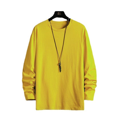 New Long Sleeve t shirt for Men Autumn Fashion Cotton Solid Color t-shirts Cozy Streetwear Men's t-shirt 5XL Baggy Korean Trendy