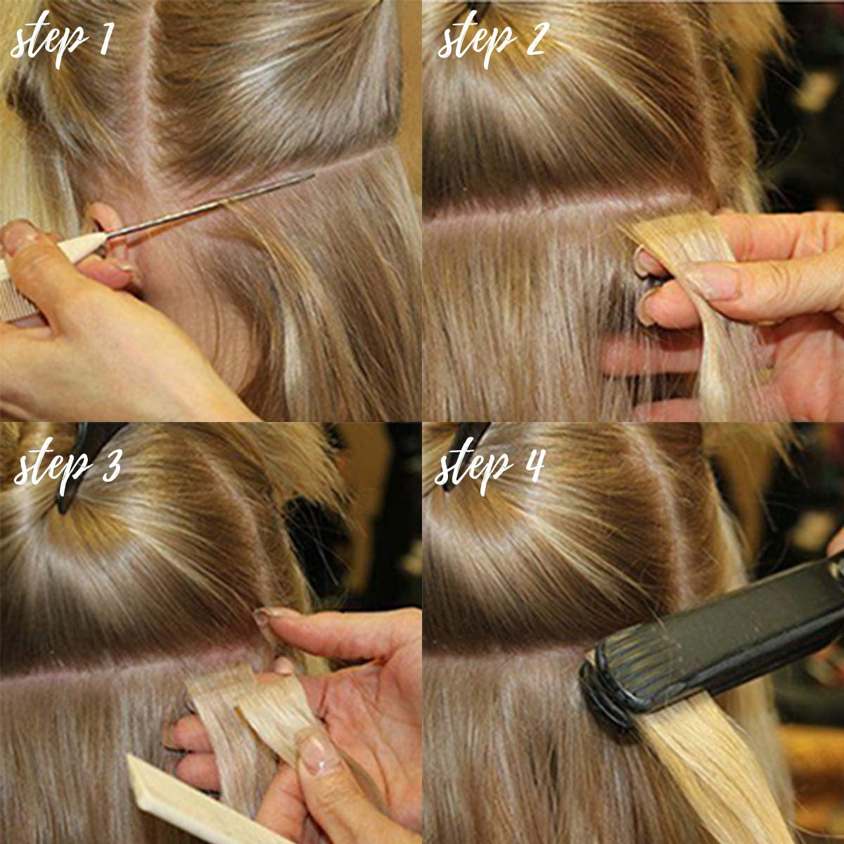Extensões de Cabelo de Fita Adesiva de 20 polegadas, 10 peças, Sintéticas, Longas e Lisas, Peça de Cabelo com Fita Adesiva Invisível e Sem Costura
