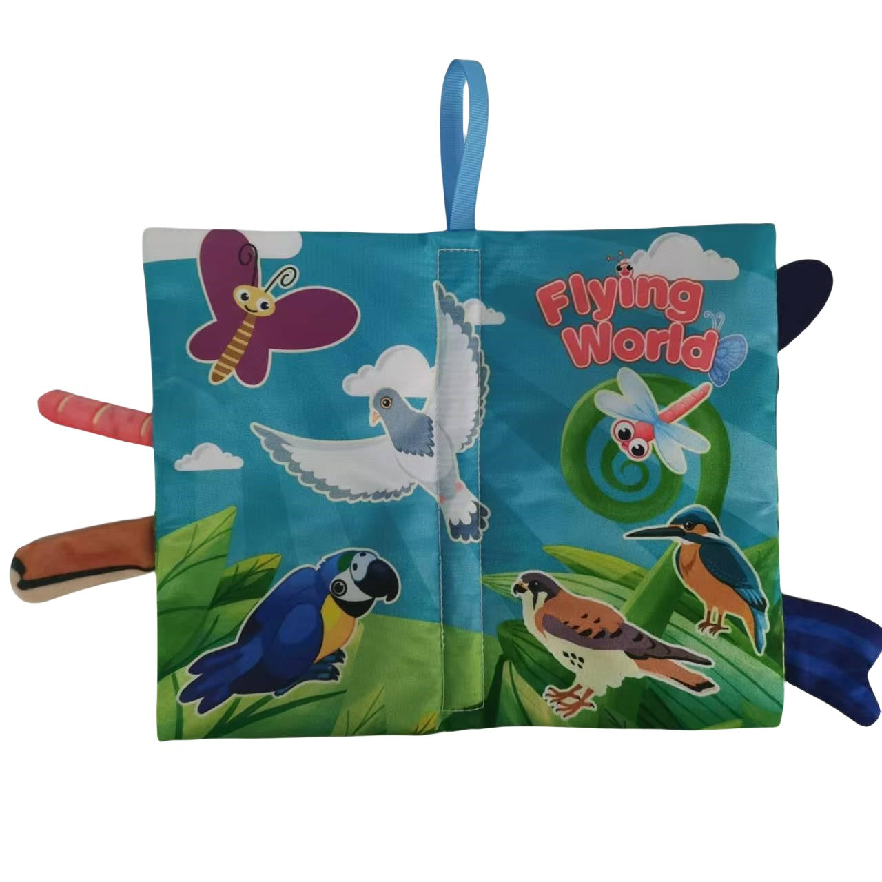 Cloth Books Toys Sensory toys, cloth crepe soft books Baby Prone time toys, Stroller toys Ocean Forest Flying Animals