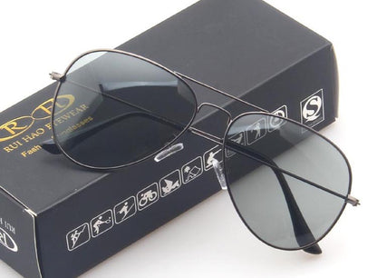 Óculos de Sol Polarizados Masculinos, Fotocromáticos, Modelo Aviador, Armação da Moda para Homens 3026