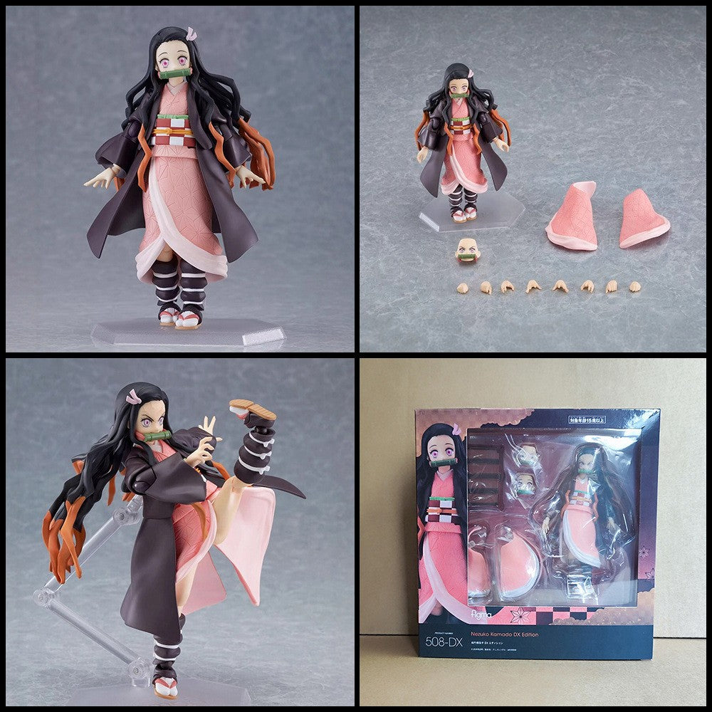 Anime Demon Slayer Series Tanjirou #1193 Nezuko #1334 Zenitsu #1361 Inosuke #1541 Kyoujurou Kochou Shinobu Conjunto de Bonecos e Estatuetas de Presente