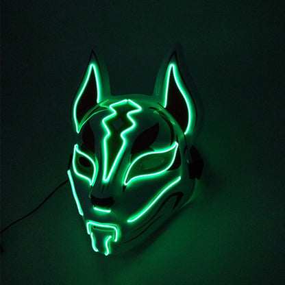 Cool Neon Light up Fox Mask Men Luminous Disguise Masks Glow in the Dark Cosplay Costume Trick or Treat Decoration