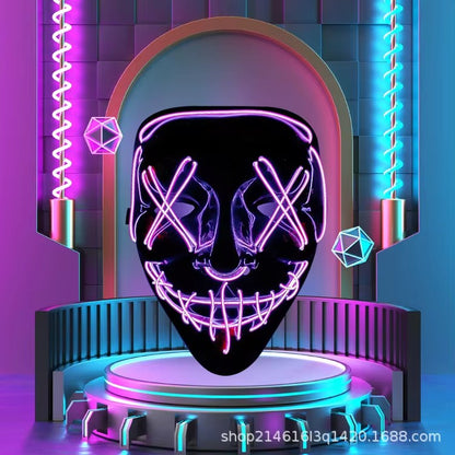New Halloween Neon Led Purge Masquerade Carnival Party Masks Light Luminous in The Dark Cosplay Supplies
