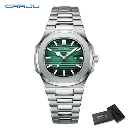 CRRJU  Men Watch 2024 Luxury Top Brand Quartz Watches Business Simple Ultra Thin Luminous Wristwatch Men's Clock Reloj Hombre