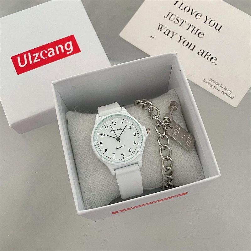 Fashion Silicone Strap Wristwatch Multi-color Student Quartz Watch Casual Adjustable Quartz Clock