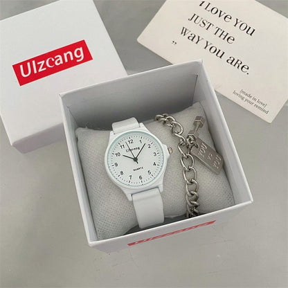 Fashion Silicone Strap Wristwatch Multi-color Student Quartz Watch Casual Adjustable Quartz Clock