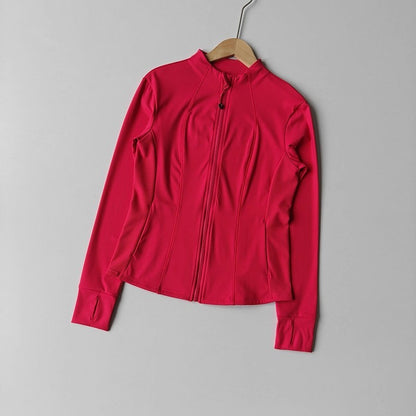 Women's Stand-up Collar Long Sleeve Zipper Jacket for Running Cycling Outdoor Pilates Yoga Fitness Slim Fit Autumn/Winter