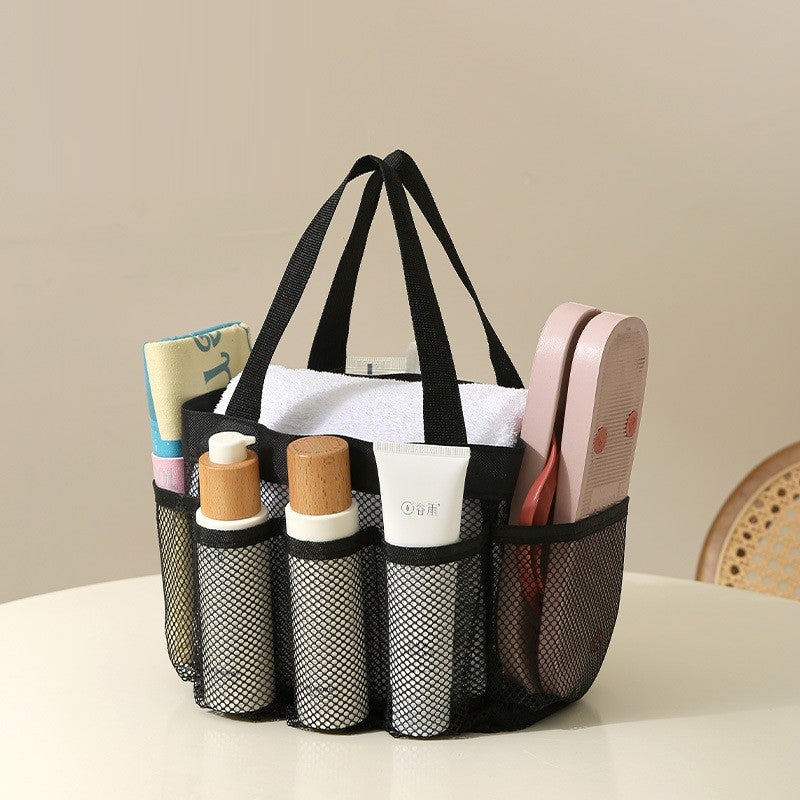 Transparent Mesh Cosmetic Tote Bag Beach Bathroom Shower Accessories Travel Portable Towel Toiletry Handbag Storage Organizer