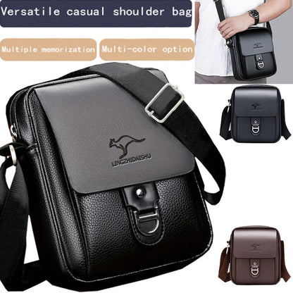 Men's Multi-Color Leather Crossbody Bag, Versatile Casual, Multi-Compartment, Daily Commuting, Stylish & Practical