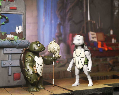 NECA 54409 Tartarugas Ninja Casey Marie com Bebê Odyn e Uno The Last Ronin The Lost Years