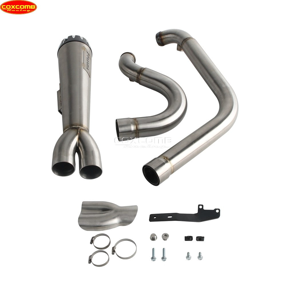 Slip On Exhaust Muffler System Motorcycle Complete Exhaust Pipe For Harley Dyna Street Bob FXDB FXDBB FXDBP FXDBI Limited FXDBC
