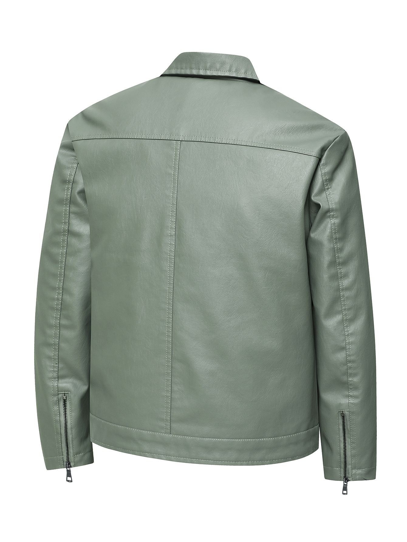 Men's Large Leather Jacket Fashion Collar PU Leather Motorcycle Slimming Cycling Coat New Men Waterproof Leather Jacket