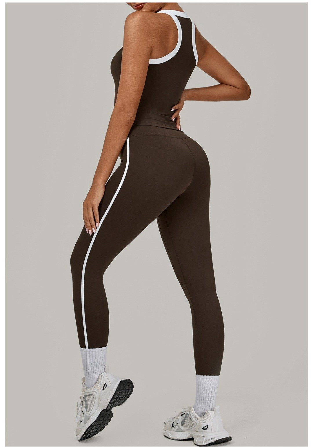Yoga Suit Sports Fitness High Waist Peach Hip Tight Removable Padding Sports Bra Outfit Running Workout Clothes Gym Leggings Set