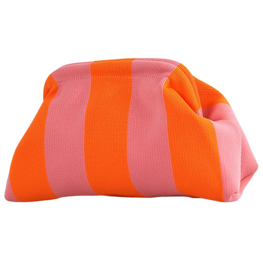 Summer Beach Bag Clutch Purses for Women Woven Crochet Handbags Dumpling Hobo Ruched Purses Colorblock Bag Bohemian Knit Clutch