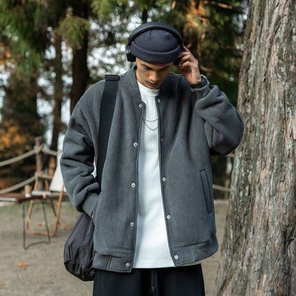 Oversize 300lb Men's Spring Fashion Baseball Jacket Vintage Loose Fit Pilot Coat Outerwear