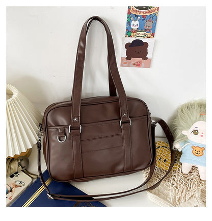 Japanese Style JK Bag Women High School Student Uniform Bag PU Leather Shoulder Bag Women Simple Handbags Crossbody Bags Itabag