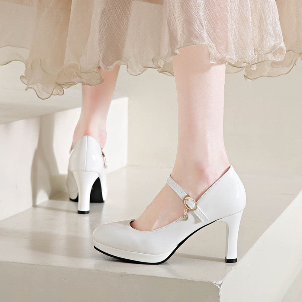 2025 Women's Black High Heels Spring Casual Shoes Women's High Heels Solid Color Wedge Shoes Plus Size High Heels Size 34-42