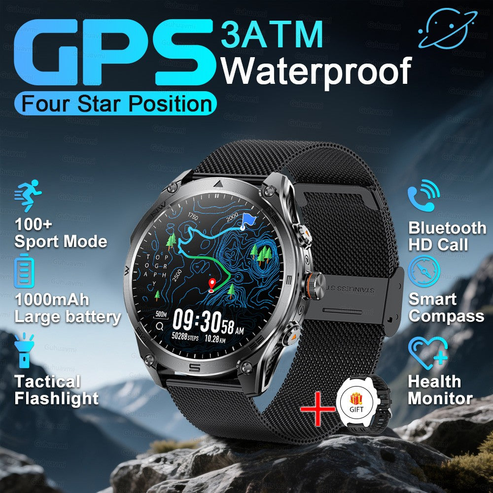 T-Rex3 Ultra Novo Smartwatch com Bússola e GPS Integrados Bateria de 1000mAh Resistência à Água 10ATM Rastreador Esportivo Smartwatches Militares para Exteriores