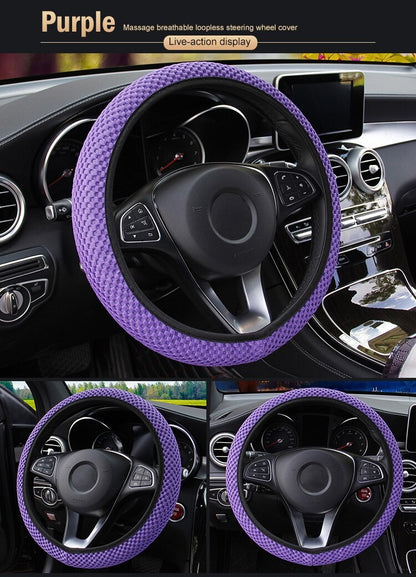 Universal Fashion Car Steering Wheel Cover Without Inner Ring Elastic Grip For Easy Installation And Removal Non Slip