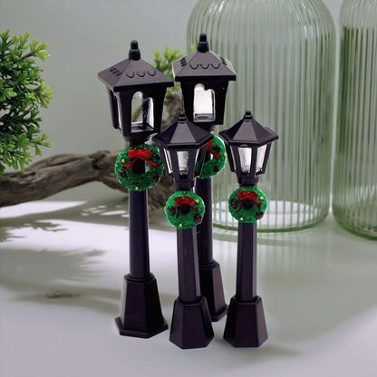3pcs/5pcs mini Christmas street light ornaments, small plastic lantern decorations, no power supply required, suitable for dollh