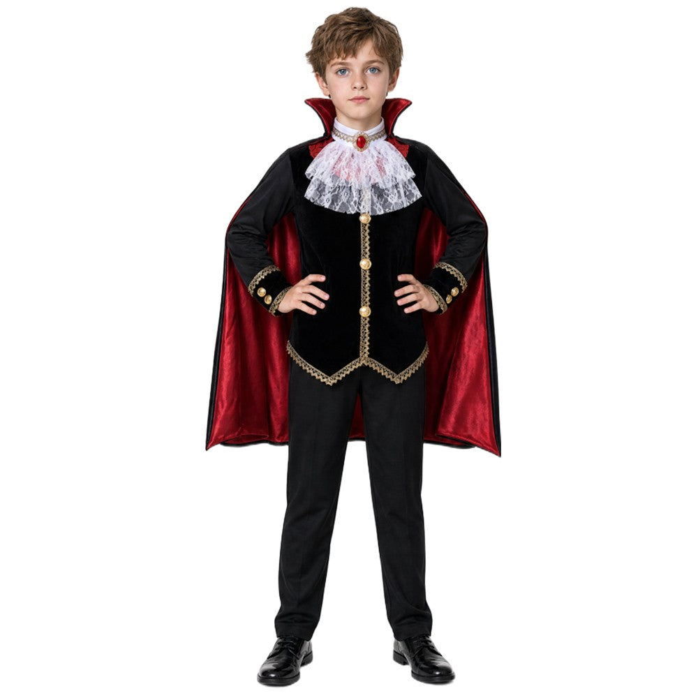 Adult Gothic Vampire Costume Set, Vampire Witch Role-Playing Outfit with Cape for Halloween Family Parties and Costumes
