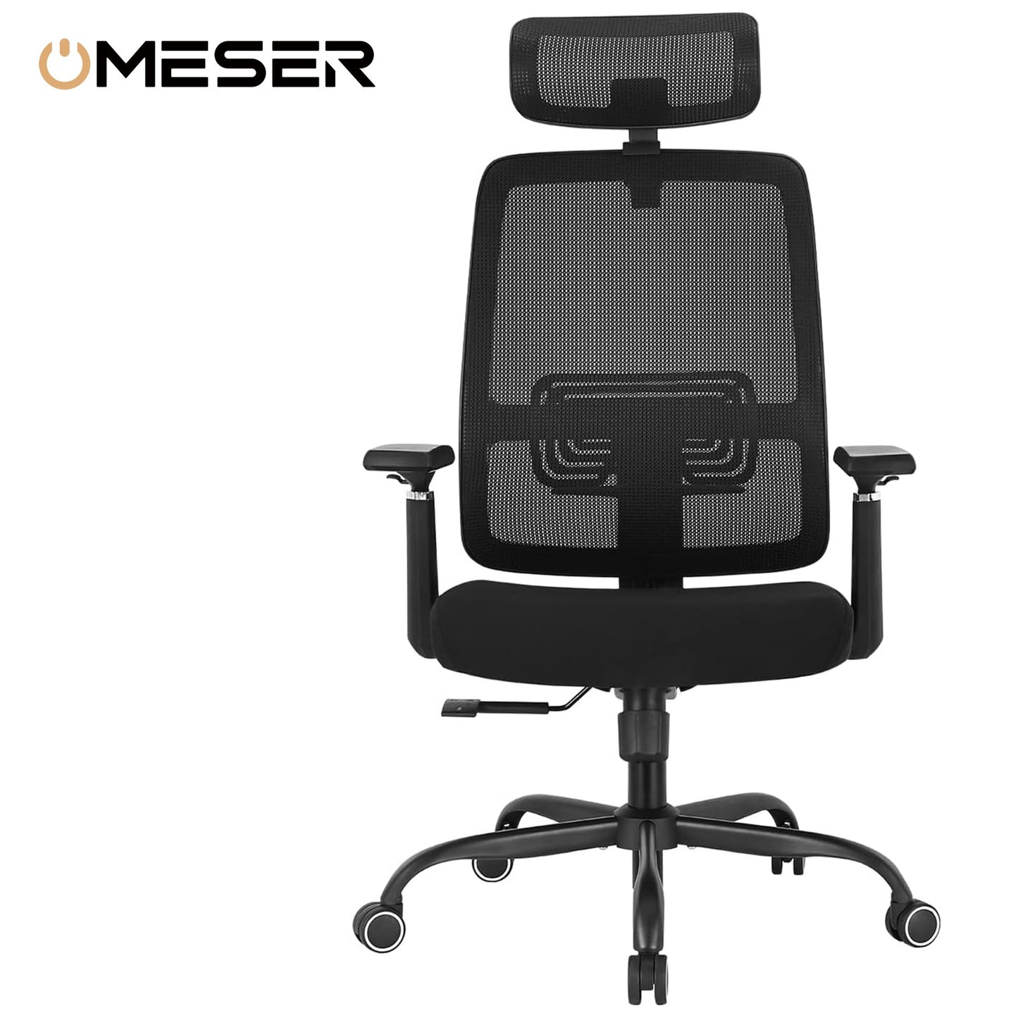 Nova Cadeira de Escritório Ergonômica em Malha com Suporte Lombar Ajustável Inclinação de 120° Cadeira de Computador Confortável com Braços Macios Retráteis