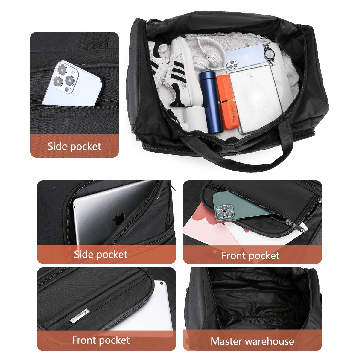 2025 Nova Moda Bolsa de Viagem Feminina Grande Capacidade Masculina Esporte Bolsa de Viagem Impermeável Bolsa com Rodas e Alça Bolsa de Viagem Sacola