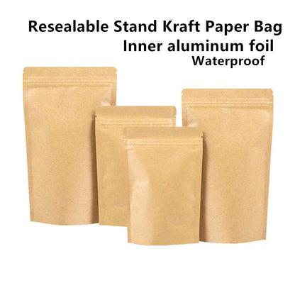 100pcs Silver Aluminum Foil Zip-lock Bags, Food Grade Aluminized Mylar Zipper Self Sealing Pouches for Cloth / Snacks Packaging