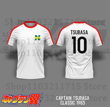 Japan National Team Kit Captain Tsubasa Football Jersey 3D Print Anime Cosplay Soccer T-Shirt Men Women Sport Tees Kids Y2k Tops