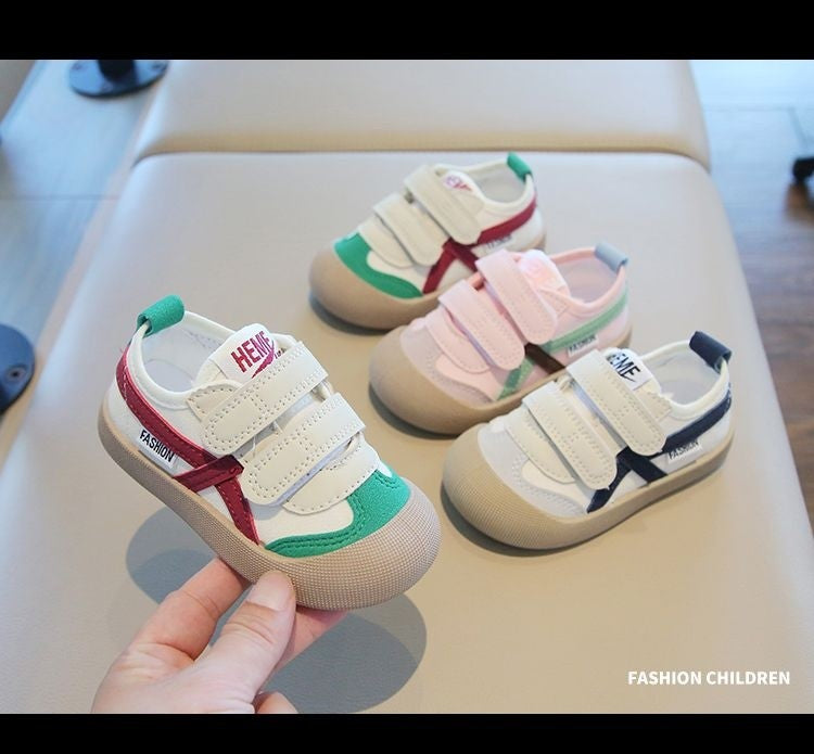 Spring and Autumn 2024 New Korean version of indoor girls canvas shoes soft-soled children's baby toddler shoes children's shoes
