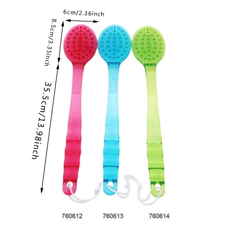 1Pc Long Handle Bath Brush Soft Hair Bath Brush Back Ball Brush Bathroom Body Brushes Mud Back Scrubber Shower Massage Brushes