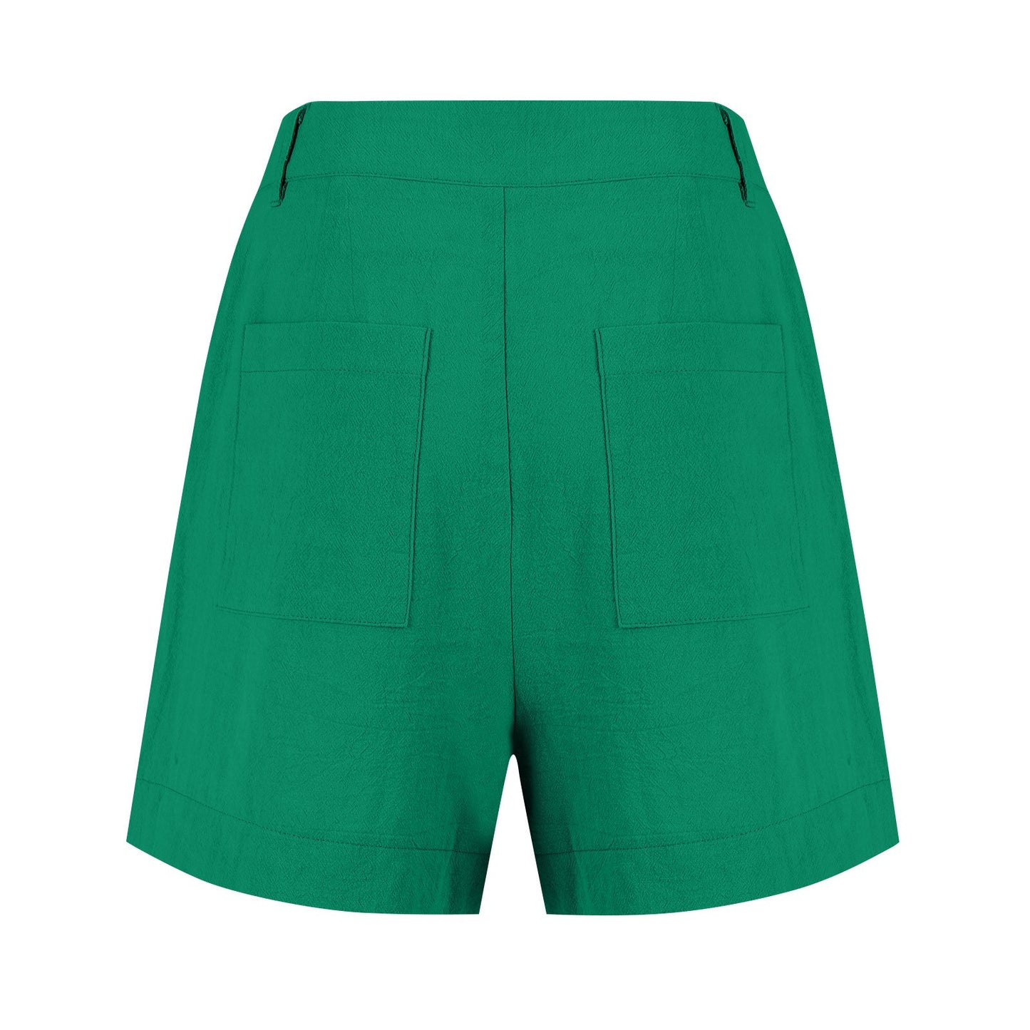 Cotton Linen Solid Shorts For Women Button High Waist Summer Loose Casual Pockets Shorts Female Pants Women Clothing