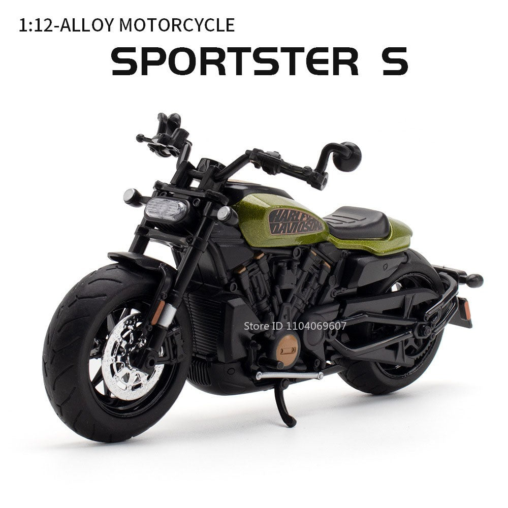 1:12 Scale Sportster S Modelos de Brinquedo de Moto Metal Fundido V4S Motocicletas em Miniatura com Absorção de Choque Pneus de Borracha para Presentes de Meninos