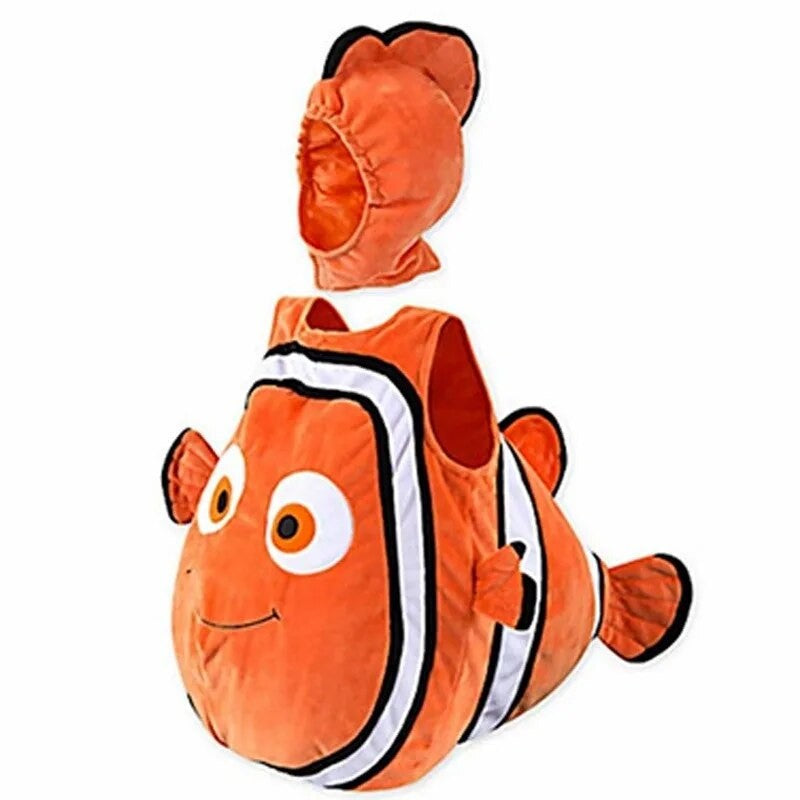 Toddler Clown Fish Role Play Costume Cute Baby Adventure Holiday Performance Costume Halloween Party Dress Up Hooded Set