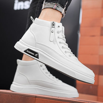 Versatile and trendy high-top shoes, white sneakers, outdoor light and casual shoes, student sports shoes, men's running shoes