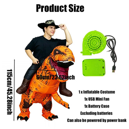 Ride on Tyrannosaurus Rex Inflatable Dinosaur Costume Adult Male Female Cosplay Halloween Mascot Party Costume