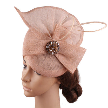 Nice Flower Fascinator Hats Fashion Bow Party Chapeau Cap Bride Women Wedding Chic Headwear With Hair Band Gril Hair Accessories