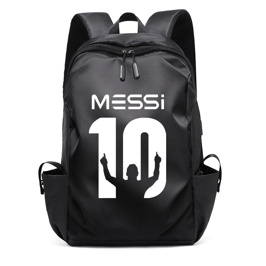 Mochila Escolar MESSI de Futebol para Meninos e Meninas, Mochila Unissex para Estudantes Universitários, Mochila para Notebook Feminina Masculina, Mochila para Adolescentes com Porta USB
