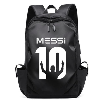 Mochila Escolar MESSI de Futebol para Meninos e Meninas, Mochila Unissex para Estudantes Universitários, Mochila para Notebook Feminina Masculina, Mochila para Adolescentes com Porta USB