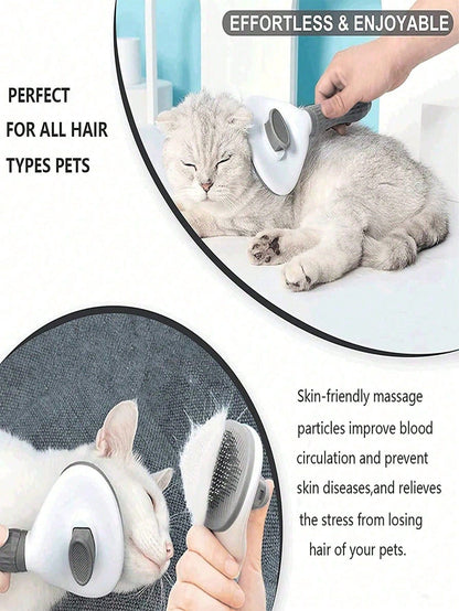 1 Escova para Cães, Escova para Gatos, Pente Pulga, Escova de Limpeza Automática, Escova de Pelo para Animais de Estimação, Escova de Massagem para Animais de Estimação, Escova para Remover Pelos Soltos