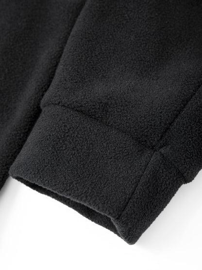 2025 Men Casual Fleece Sweatshirts Tops Men Sport Classic Stand Collar Sweatshirts Men’s Quarter Zip Hoodie Basic Pullover 3XL