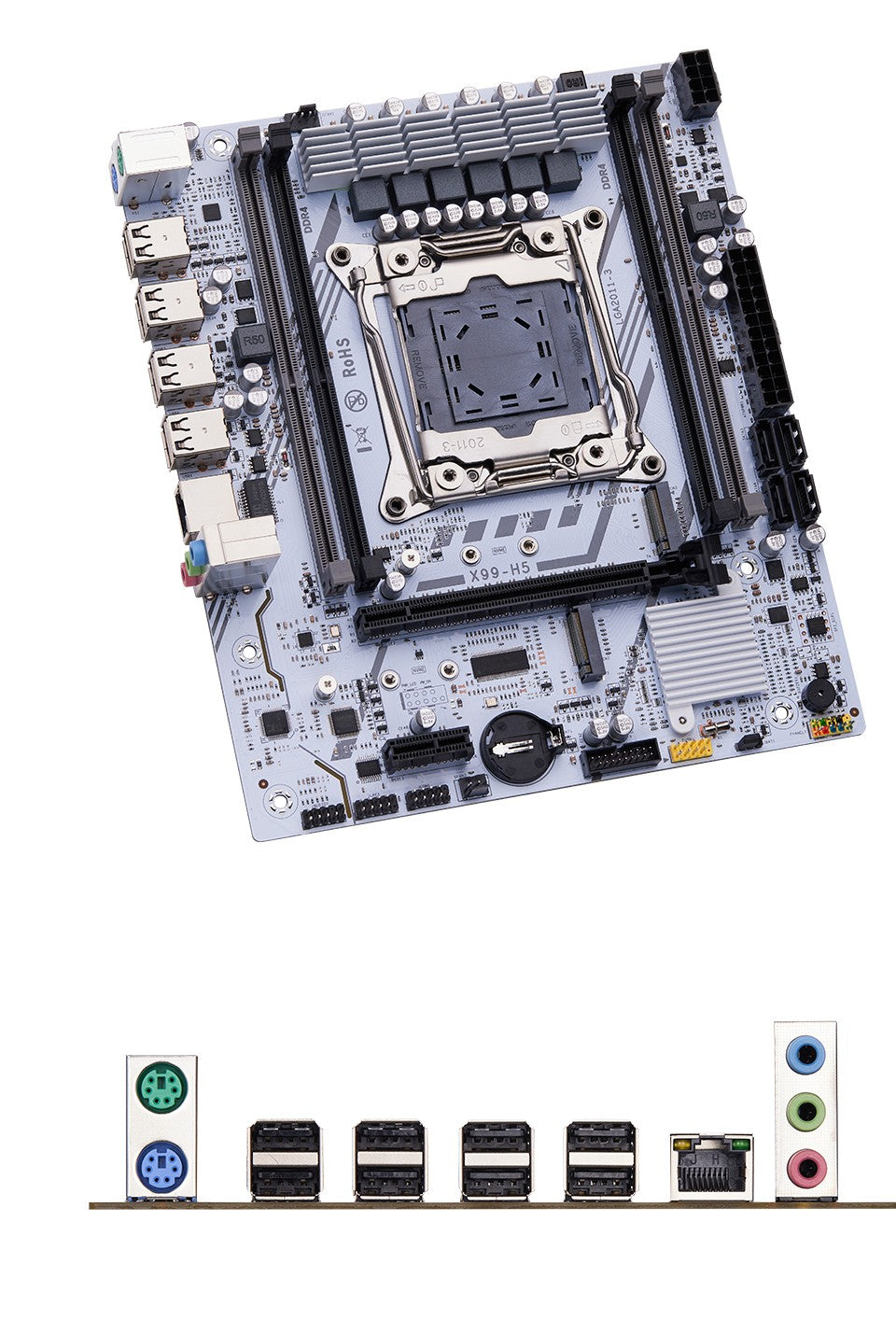 QIYIDA X99 Placa-Mãe Kit Xeon LGA2011-3 E5 2650 V4 2pcs*8gb=16GB DDR4 RAM USB PCI 3.0 NVME M.2 SATA M-ATX